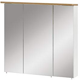 Schildmeyer Spiegelschrank Padua 142296, weiß glanz/eiche landhaus Dekor, 70,5 x 16 x 72,5 cm