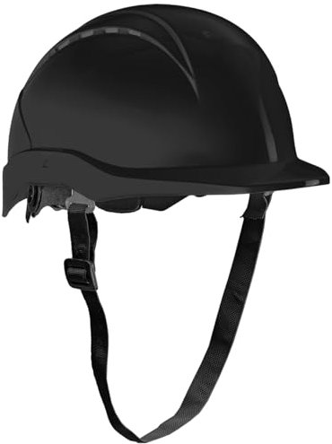 ACE Patera Bauhelm - Robuster Schutzhelm für BAU & Industrie - EN 397 - mit Einstellbarer Belüftung - Schwarz