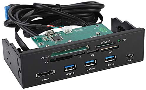 143 Kartenleser Intern Kartenlesegeräte PC-Frontplatte,5.25 Zoll PC Multifunktionale Dashboard Media Frontplatte, Case Front USB Port Cardreader Intern, für M2-, MSO-, SD-, MS-, XD- und 64G-CF-Karte