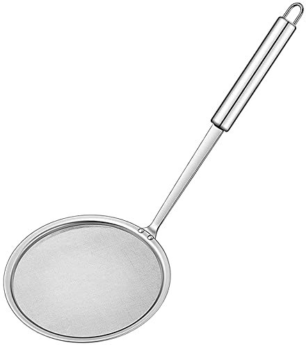 Aiareozy 14cm Schiumarola Acciaio Inox, Schiumarola per Fritti, Ragno da Cucina Acciaio, Colino Fritto, Ragno Cucina per Cucinare, Friggere, Arrostire, Pasta o Gnocchi in Cucina