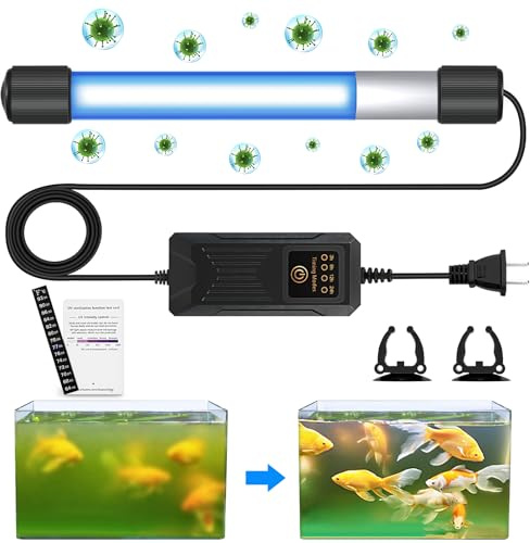 JAHEA Aquarium Clean Light，11W Submersible Light with Test Card,Aquarium Water Clean Green Clear Waterproof Clean Lamp for for Sump Pond Filter Tank (11W)