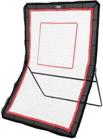 VEVOR Lacrosse-Rebounder für den Hinterhof, 1,5 x 2,1 m großes Volleyball-Rücksprungnetz, Pitchback-Throwback-Baseball-Softball-Return-Trainingsbildschirm, verstellbarer Winkel, Schießübungs-Trainings