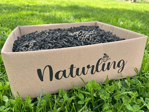 naturling Aktiv Schafwollpellets mit Bio Pflanzenkohle Dünger 4kg - organischer Langzeitdünger aus Schafwolle & Aktivkohle
