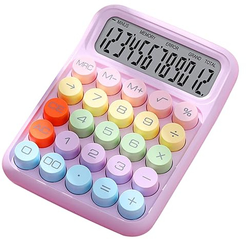 Calculadora mecánica Colorida, Calculadora de Teclado Calculadora de Escritorio electrónica, Calculadora de Escritorio para Maestros Oficina (Purple)