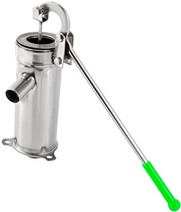 HuKaiL Manuelle Schwengelpumpe, Edelstahl Handpumpe Wasser Brunnenpumpe bis 8m Grundwasser, Handschwengelpumpe Fasspumpe schnellere für Gärten, Parks, Teiche, Malerische Standorte