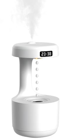 Fesatccoz Anti Gravity Humidifier for Bedroom, Mini Water Drop Humidifiers Silent Cool Mist Diffuser with 800ml Water Tank for Bedroom Living Room