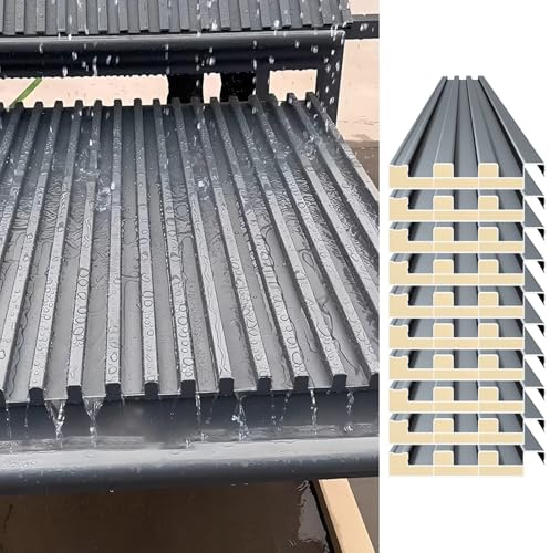 Paneles para Tejado 10 Paneles de Techo Corrugados Impermeables, Tejas Laterales de 10, 12 y 16 Pies De Largo, Revestimiento de Metal Resistente Al Viento para Pérgolas, Garajes y Cobertizos(L-2m/6.6f
