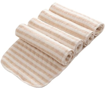 HONITANO 4 st Anti-blåsiga blöjor blöjor kuddar baby tygblöjbooster återanvändbara blöjöverdrag burgdukar organisk bomull färgglad brun