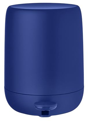 Blomus Kosmetikeimer -Sono- | Treteimer mit Soft-Close | 3L | Farbe Mazarine Blue | Ø20 x 25H cm | Mülleimer fürs Bad aus Kunststoff & Silikon | Herausnehmbarer Inneneimer