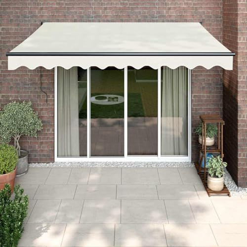 Brokky Toldo Motorizado 3 x 2.5 m Toldo Articulado Eléctrico con Mando a Distancia para Terraza, Jardín-Crema-3 x 2.5 m-Marco Antracita