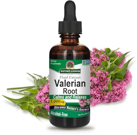 Nature's Answer Valerian Root | Promotes Restful Sleep | Calms & Relaxes | Super Concentrated 1000mg | Gluten-Free, Alcohol-Free, Kosher Certified & Vegan 2oz (Pack of 2)