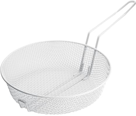 Winco 12 Breading Basket, Medium Mesh, White Plastic Coating