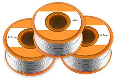 Fil de Soudure Étain Sans 0.8mm 1mm 1.2mm Soudure Fil de Soudure à Haute Performance Étain Soudé Fil à Souder Sans Plomb pour Soudure Colophane Base pour Soudure Flux pour Soudure 3 Pcs