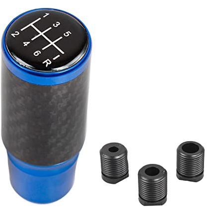 muge racing Gear Shift Knob，Car Gear Knob Shifter 6 Speed Universal Aluminum Gear Shifter Stick with 3 Adapters(Blue)
