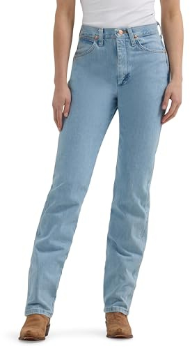 Wrangler Womens Cowboy Cut High Rise Slim Fit Tapered Leg Jeans, Bleach, 11 1 US