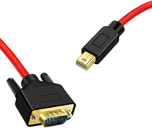 ANNNWZZD Mini Displayport auf VGA Kable, Mini DP auf VGA Gold-Plated 1080P Displayport auf VGA Kable for Projektoren, Monitore, Laptops, PC etc 1m