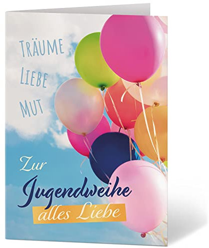 Einladungskarten Manufaktur Hamburg XXL Glückwunschkarte A4 zur Jugendweihe - große Karte mit Umschlag Jugendfeier Grußkarte für Jungen und Mädchen Motiv 10