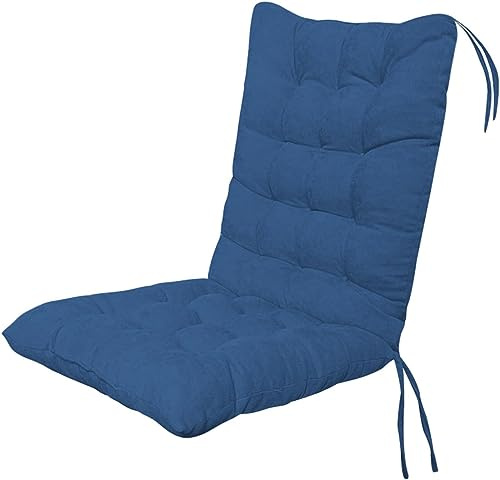 BAHULA Coussin de Chaise à Dossier Haut, Coussin de Chaise d'extérieur de Patio, Coussin de Chaise de Jardin Souple Coussin pour l'intérieur, Bureau, Maison, chaises à Bascule,Bleu,45 * 100cm