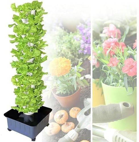GLFNB GFF Tour hydroponique, aquaponique, kit de Culture aéroponique de Tour de Jardin pour Herbes, Fruits et légumes (45 Trous)