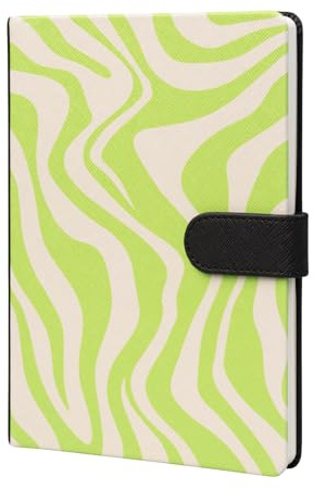 Kokonote A5 Notebook Hardback - Luxe Neon Tracks | Faux Leather Bullet Journal Dotted Note Book, Dotted Notebook A5 Sketchbook | University Stationery, Cute Stationery Gifts