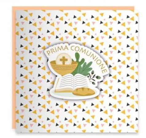Dream' s Party Biglietto d'auguri MUSICALE - per la PRIMA COMUNIONE - Biglietto augurale SONORO per la comunione del tuo BAMBINO bimbo o BAMBINA bimba