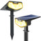 UNBON Spot Solaire Exterieur, Lot de 2 Lampe Solaire Exterieur Jardin Puissante, Lumiere Solaire Exterieur avec 3 Modes, Éclairage Exterieur Solaire Étanche IP65 pour Jardin Allée Chemin Blanc Chaud
