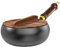 ASIAD Unbeschichtete Eisenpfanne, 28 cm Handgeschmiedeter Schmiedeeiserne Pfanne, Japanische Eisenpfanne mit Holzdeckel, Für Küche, Vielfältige Kulinarische Stile,Schwarz