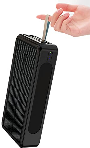 Strömbank Snabbladdare Trådlöst externt solbatteri bärbart batteripaket med lätt batteristöd med hög kapacitet med hängande rep