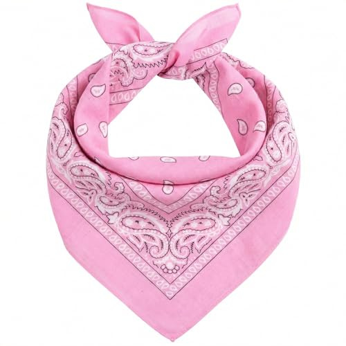 AURAE Pink Bandana – 100% Cotton & Natural Fibers – Pink Bandana Scarf with No Polyester – Premium Quality – Soft, Durable & Machine Washable – For Men & Women – Unisex & Kids