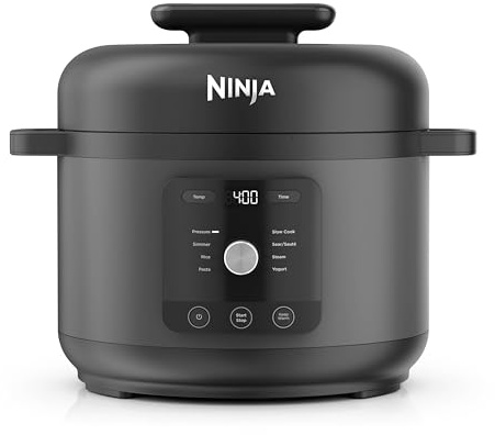 Ninja HyperHeat Autocuiseur Électrique 9 en 1, 6L PC201EU | Mijoteuse, Cuiseur à Riz, avec Grille de Cuisson Vapeur et Cuve de Cuisson Amovible Lavable au Lave-Vaisselle, Pour le yaourt