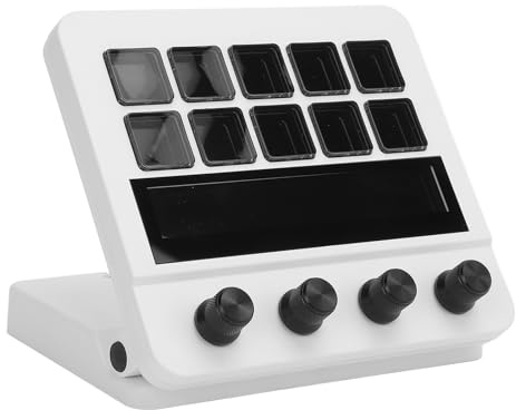 Plyisty Stream Controller Deck, 10 Customizable LCD Buttons with Dynamic Layouts for PC and OS X, Studio Control Keypad for Streaming, Sound and Lighting