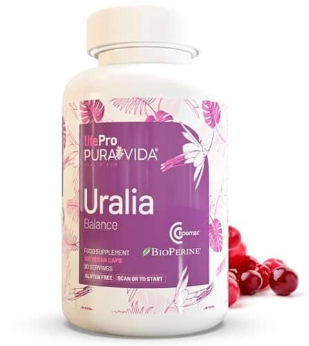 Life Pro Pura Vida Cranberry Uralia 180 Vegancaps - para Cistitis y Tracto Urinario Fórmula Natural con D-Manosa, Arándano Rojo y Vitamina C - Cápsulas Veganas Sin Gluten y Sin Azúcar