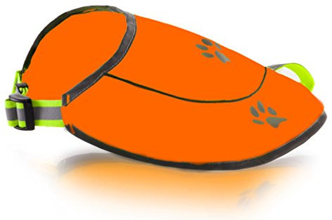 Hundeweste Sicherheit reflektierende-Hunting Wasserdichte Weste für beste Sicht bei Tag und Nacht mit Verschlüsse, Steckverbinder Komfortable einstellbare Größe XS S M L XL XXL Orange/Gelbe(M, Orange)