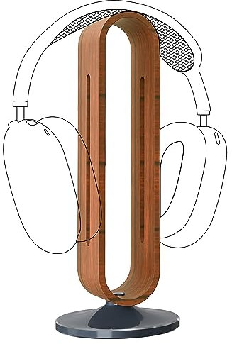 GEEKRIA Supporto in legno in lega di alluminio per cuffie over-ear supporto per cuffie da gioco, supporto per display da scrivania con base pesante solida compatibile con Sony, Bose, Shure