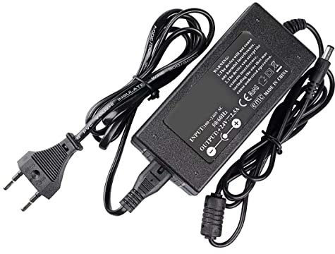 LEDLUX CV7247 Transformateur Alimentation 60W 24V 2.5A avec Prise Domestique de 220 V à DC 24 V Noir (60W 24V 2.5A)