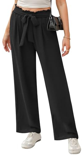iClosam Pantalones Anchos Mujer Verano Pantalón Recto Ancho Casuales Pantalon Elastico Mujer Sólido Palazzo Pantalones Deportivos