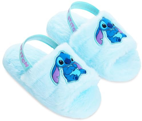 Disney Stitch Damen Flauschige Hausschuhe, Bequeme Pantoffeln - Geschenke für Frauen(Blau,36EU)