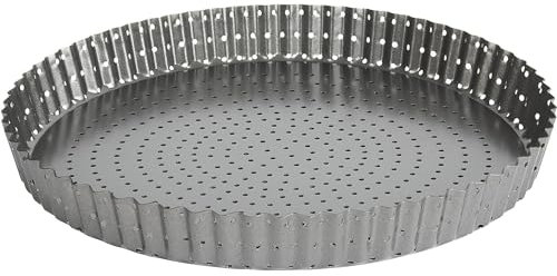 MGE - Stampo Crostata - Teglia per Quiche e Crostata - Stampo Crostata Fondo Amovibile - Stampo Crostata Furba con Fondo Removibile - Stampo Furbo 32 cm - Stampo Crostate 32 cm