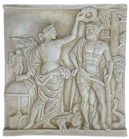 Hercules Crowned by Glory Wall Décor Small Relief Greek Sculpture Louvre Museum