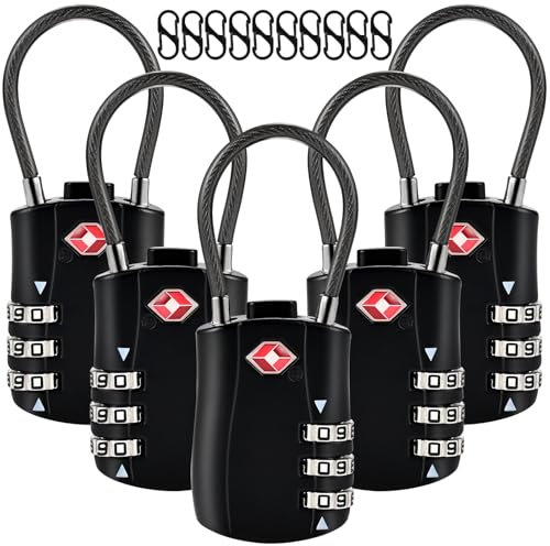 Locilot 5pcs TSA Approved Luggage Locks with 10pcs Zipper Locks