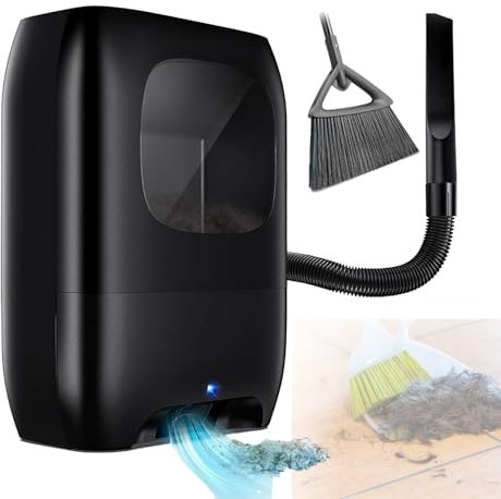 Poubelle éLectrique Barbershop, Aspirateur Stationnaire Sans Contact Avec RéServoir De PoussièRe De 7 L Et Buse, Aspirateur De Salon De Coiffure Pour Balayer Les Poils D'Animaux De Salon