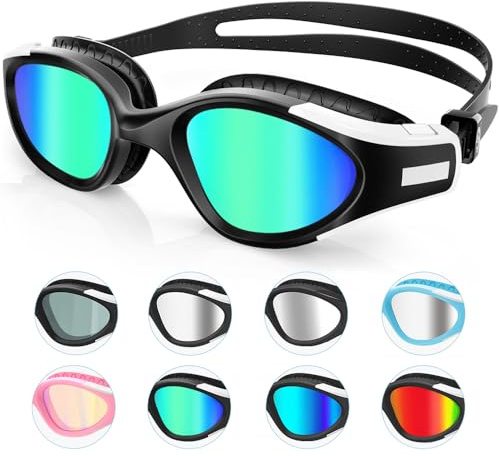 Findway Swimming Goggles for Men Women,Anti Fog,UV Protection,Soft Silicone Nose Bridge,No Leaking,Clear Vision Goggles Swimming Adult