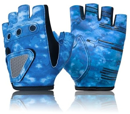 Rioomui Stubby Fingerless Fishing Gloves Men - Lightweight Breathable Anti-Slip Kayak Gloves Women for Kayaking, Sailing,Paddling,Rowing