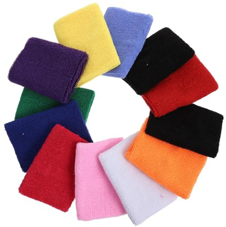Ipetboom 12 Piezas Muñequeras Deportivas Absorbentes Transpirables Protección para Muñeca Multiusos para Fitness Baloncesto Gimnasio