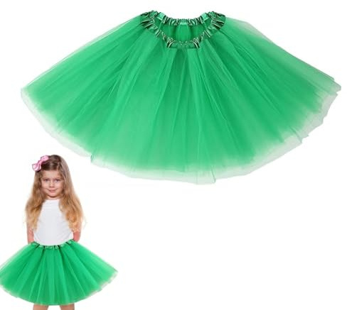 OIXYEY 1 Pezzi Gonna In Tulle, Gonna Tulle Donna, Gonna Tutu A Tre Strati Per Adulti Con Fodera Gonna Anni '80 Per Carnevale Celebrazione Di Halloween Rock Party Festival(Verde D)