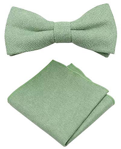 DB Dickie Bow Luxuriöses Set aus Fliege und Einstecktuch für Herren aus Baumwollmischgewebe, salbeigrün, Length 12cm, width 6cm