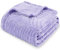 SOCHOW Super Soft Flannel Fleece Throw Blanket, Lightweight Cozy Warm Leaves Textured Plush Blanket for Bed Couch Sofa, 150cm x 200cm, Lilac