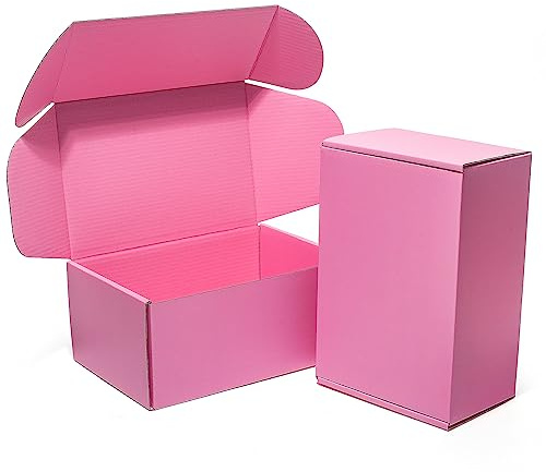 Timirog 20 scatole di spedizione rosa in cartone ondulato, 30,5 x 22,9 x 10,2 cm, per piccole imprese, forniture per imballaggi di letteratura per regali, artigianato, libri, confezione da 20