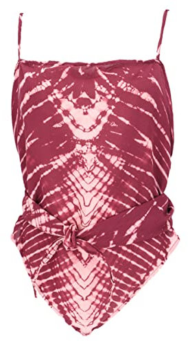 GURU SHOP Rückenfreies Sommertop, Batiktop, Batik Wickeltop, Damen, Weinrot, Synthetisch, Size:38