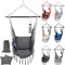 MIADOMODO® Hängesessel - Outdoor, Indoor, Kissen, Haken, Kinder/Erwachsene, Balkon/Wohnzimmer/Garten/Camping, 150 kg, Faltbar, Farbwahl - Hängesitz, Hängestuhl, Hängeschaukel (Anthrazit)